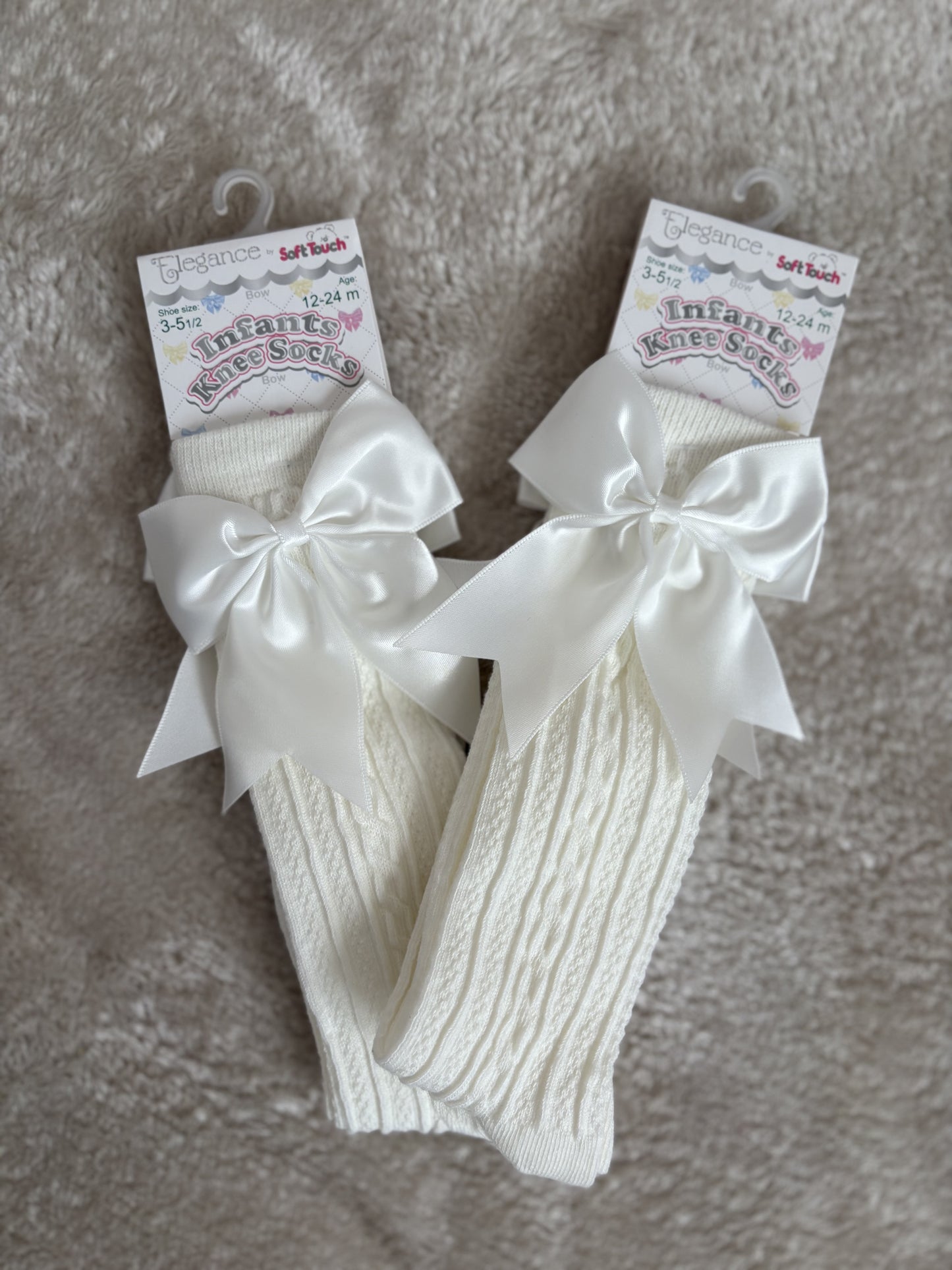 Ivory bow socks