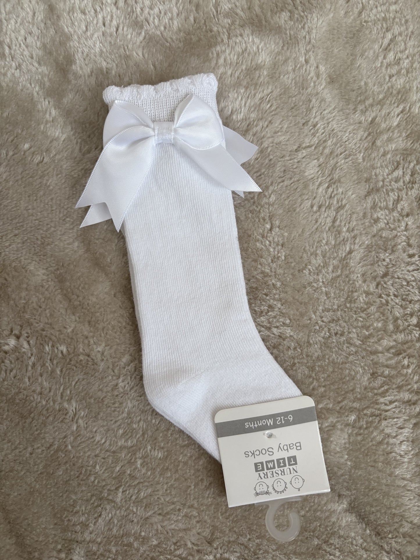 White bow socks