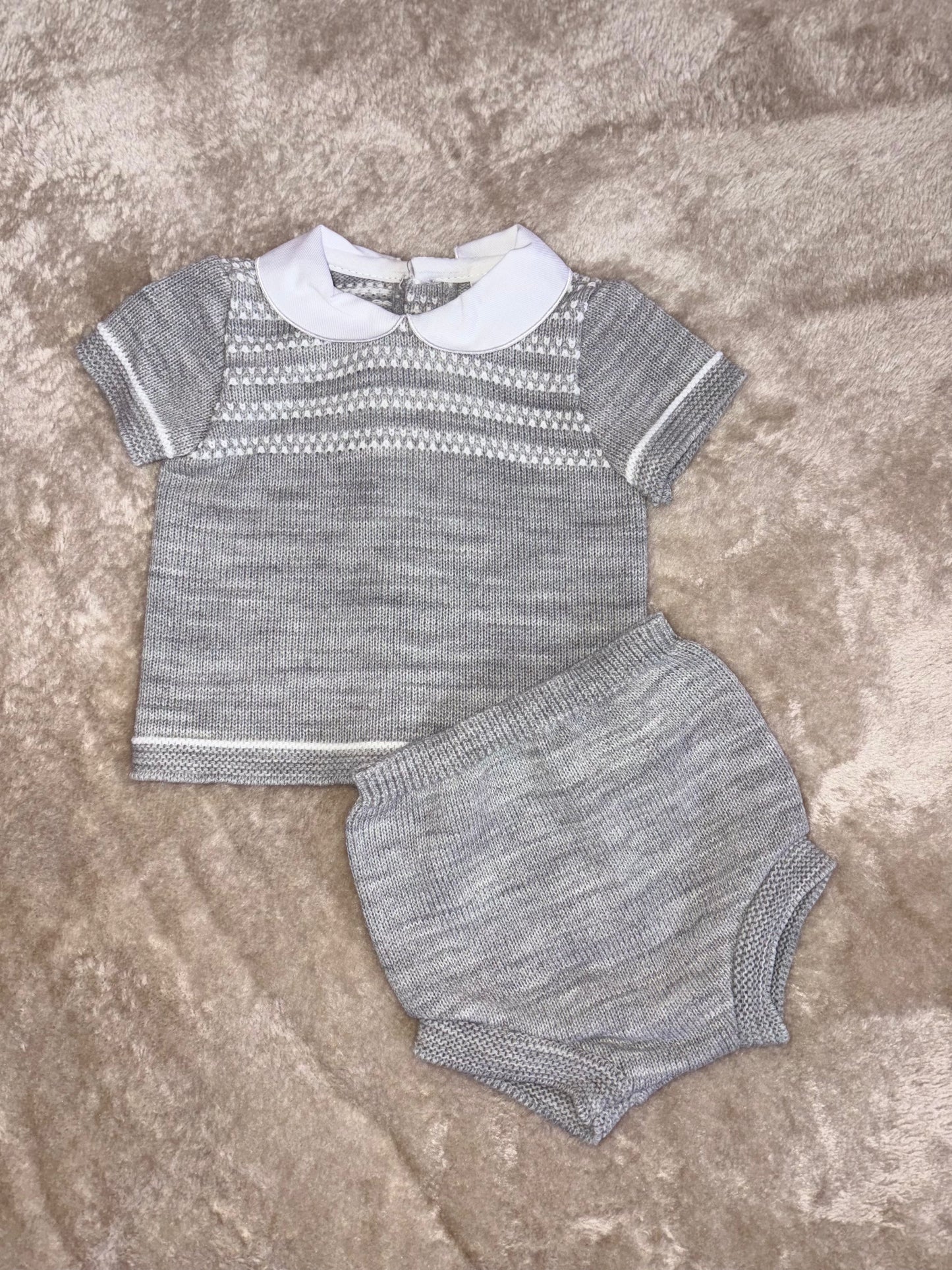 Grey knitted two piece
