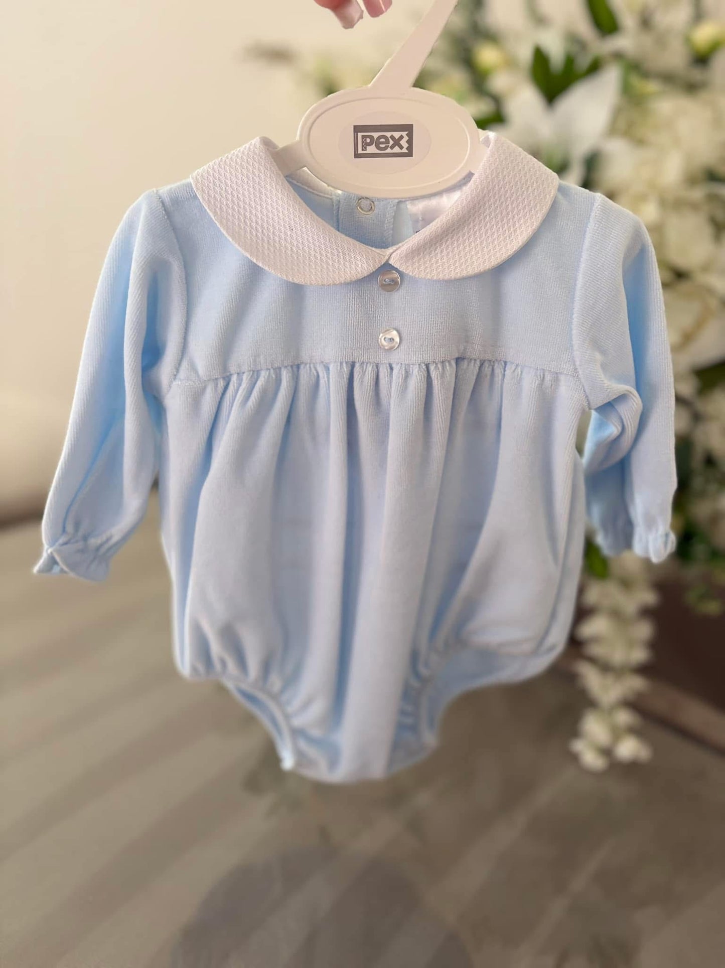 🩵Blue velour romper🩵