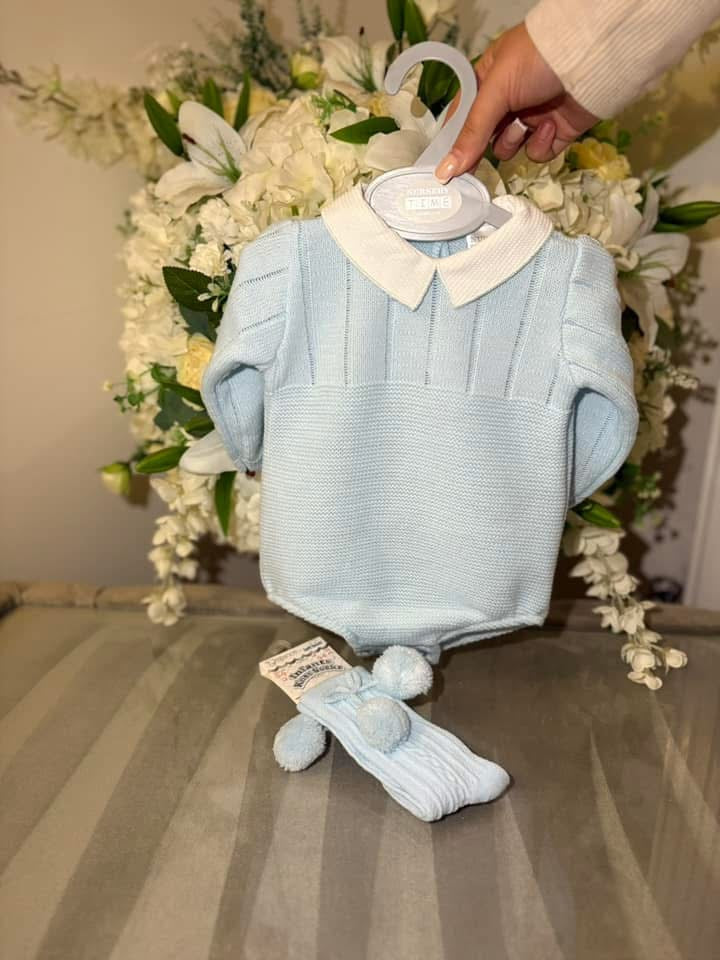🩵Knitted blue romper🩵