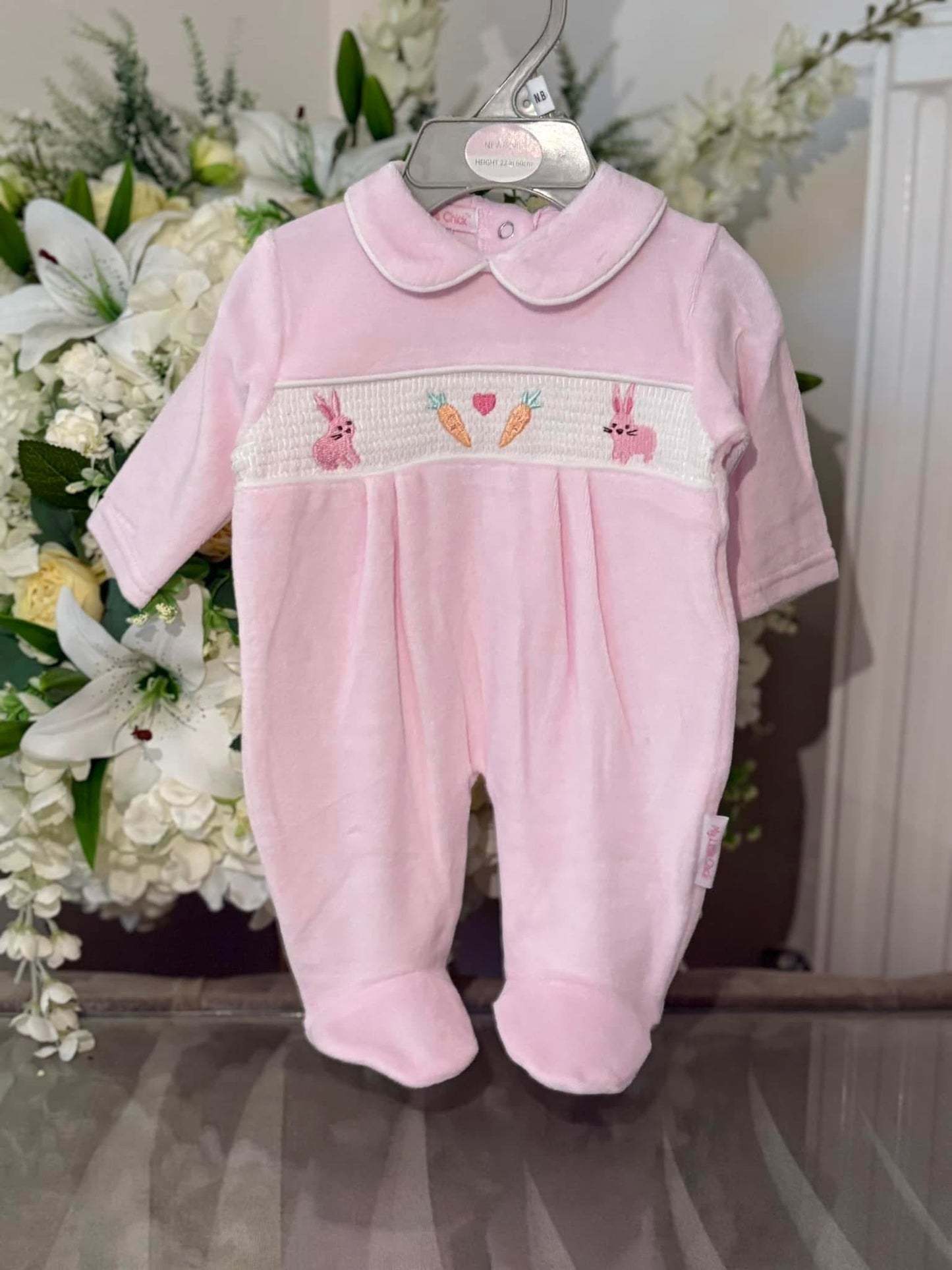 🐰Pink Easter Velour Sleepsuit🐰